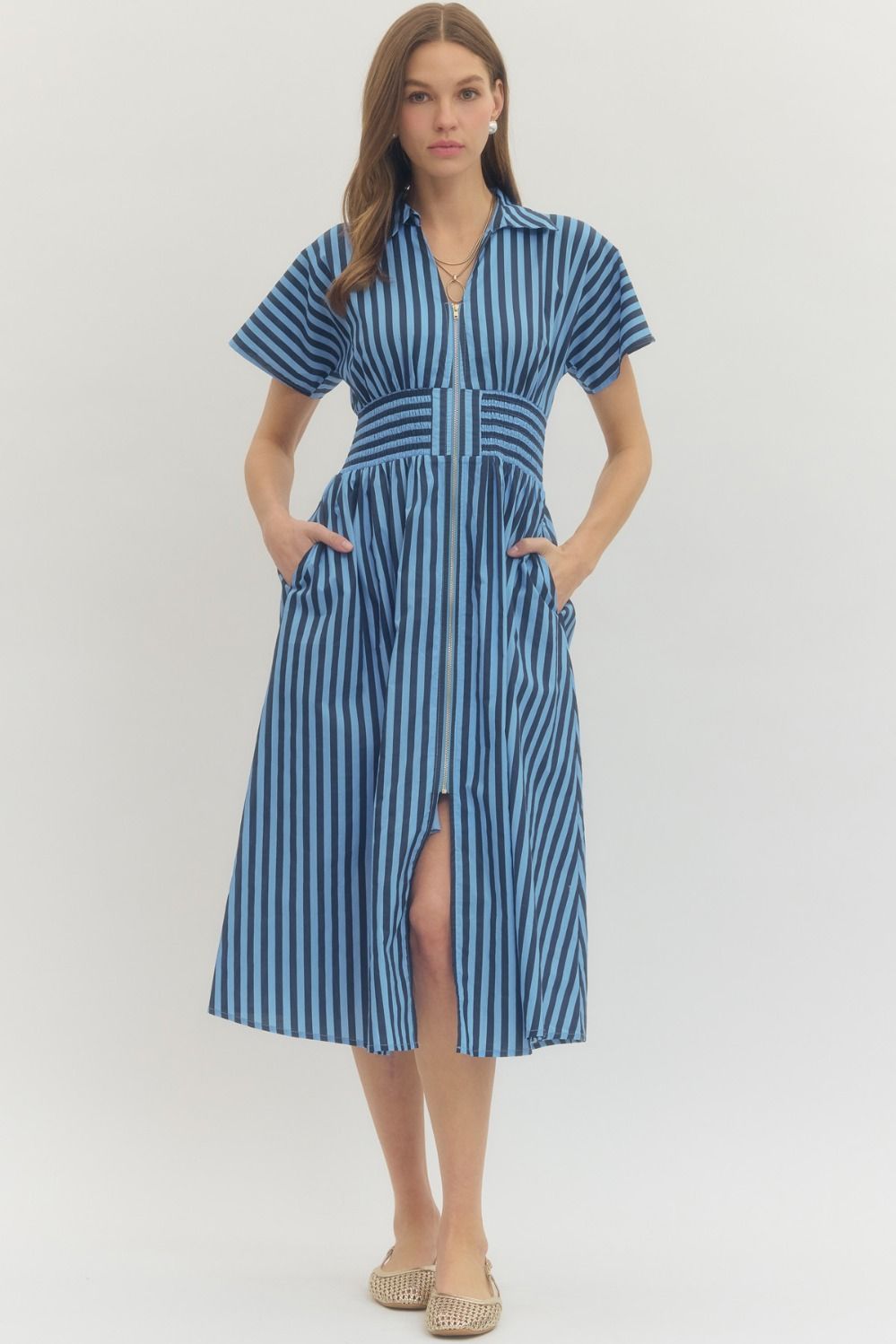 Rebecca Midi Zip Front Dress