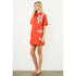 Tia Short Sleeve Floral Embroidery Dress