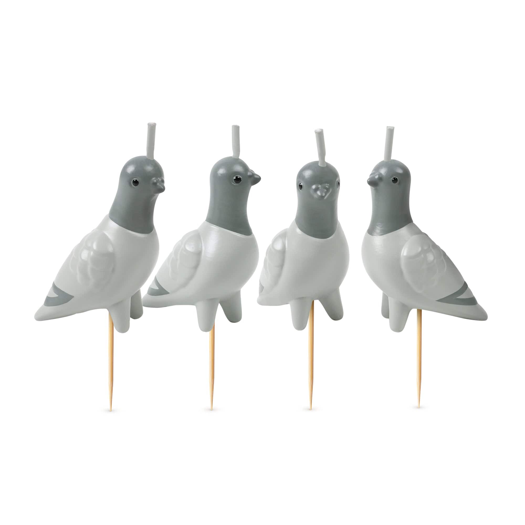 Flock Party Pigeon Candles - Set of 4 by Fred