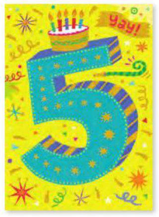 AGE FIVE BIRTHDAY CARD - A. Dodson's
