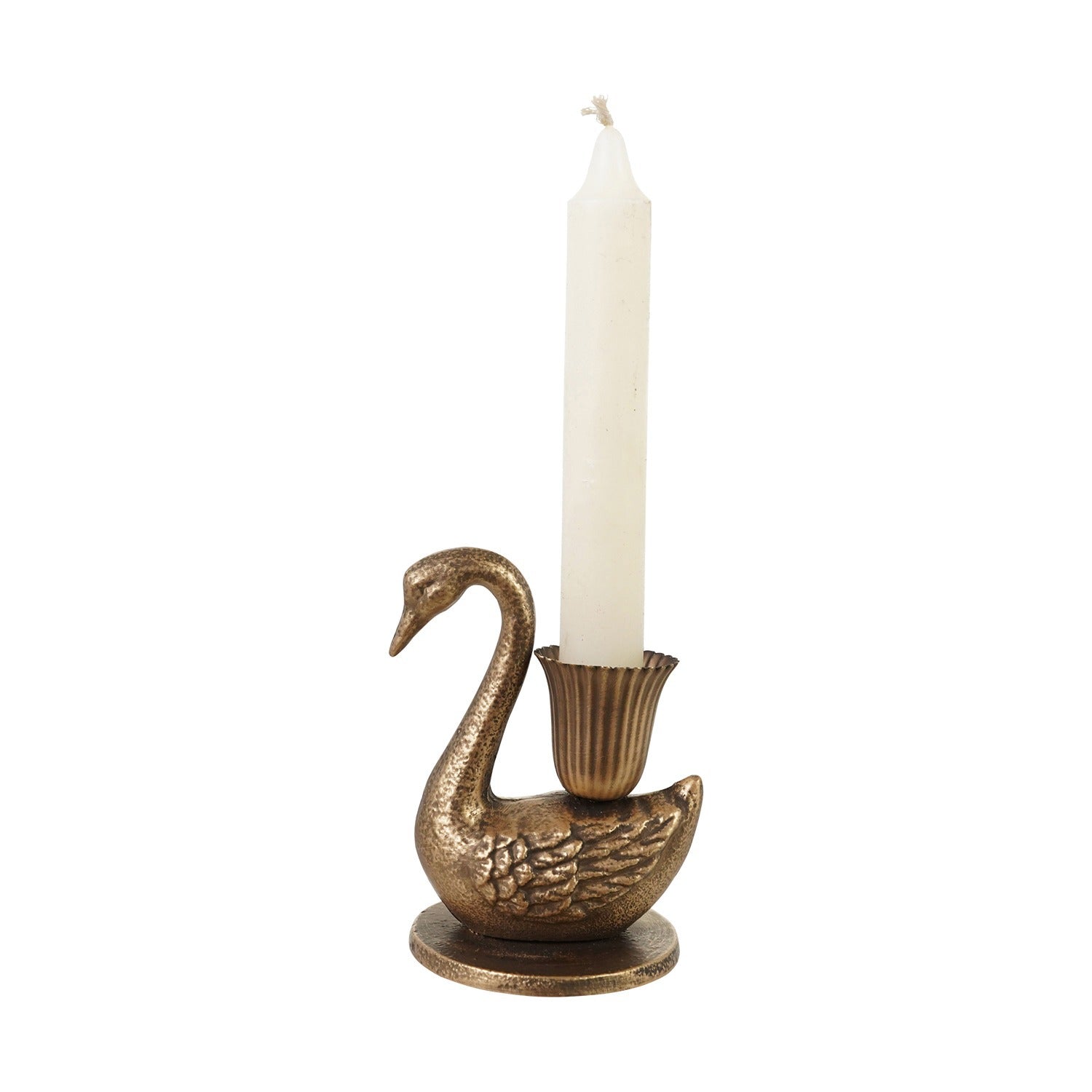 Cast Iron Swan Shaped Taper Holder