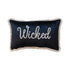 Cotton Velvet Lumbar Pillow with Embroidery and Fringe by Creative Co-Op