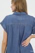Umgee K2079 Stone Washed Denim Collared Midi Dress - View 4