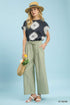 Umgee C5944 Striped Wide-Leg Pants – Navy Cotton Blend - View 4