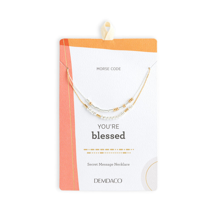 Morse Code Necklace - You're Blessed By Demdaco
