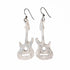 Silver Foil Guitar Earrings