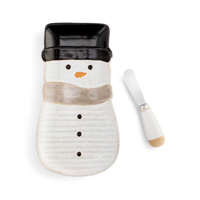 Snow Day Snowman Plate with Spreader Set By Demdaco