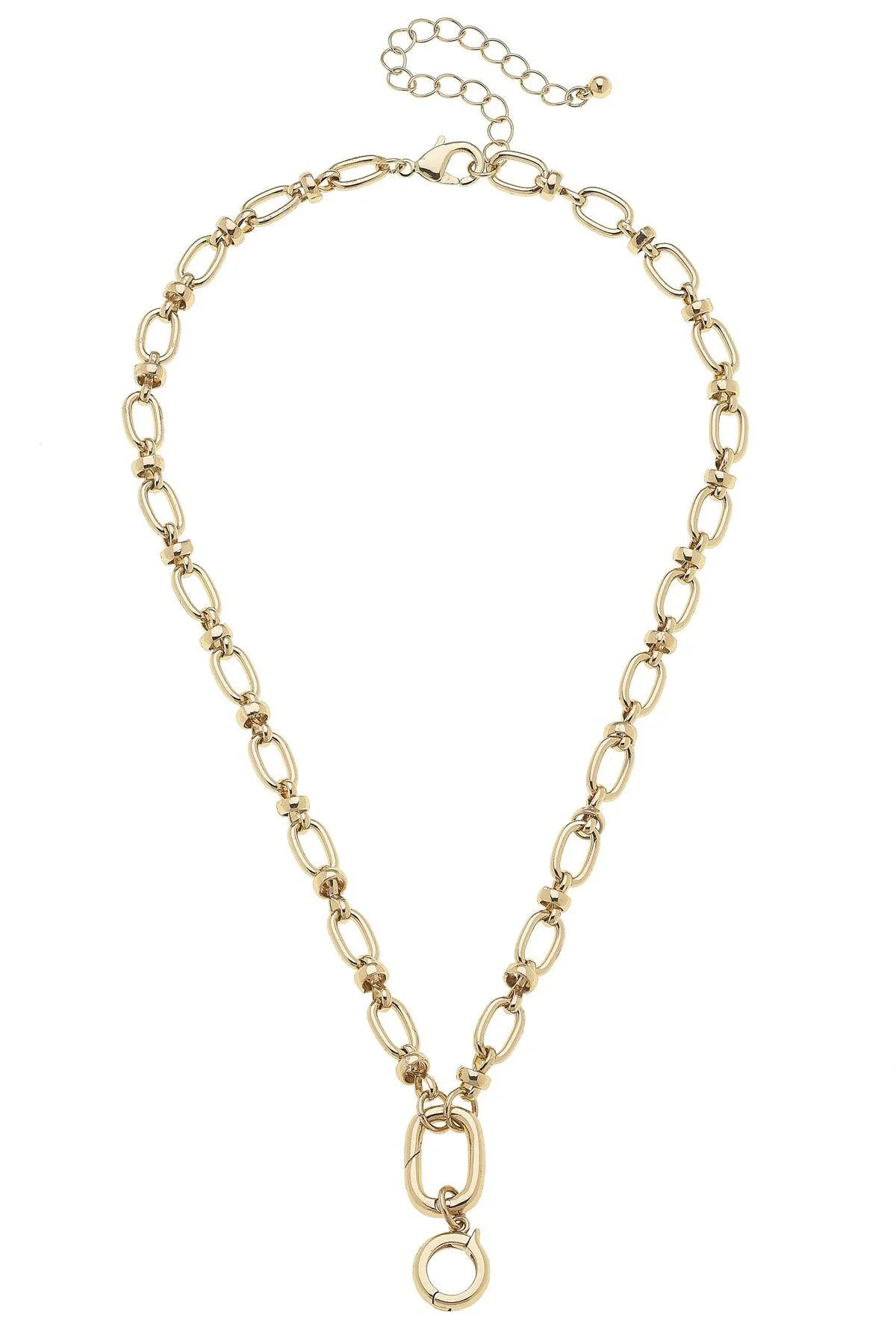 Lola Cable Link Charm Necklace Base in Shiny Gold