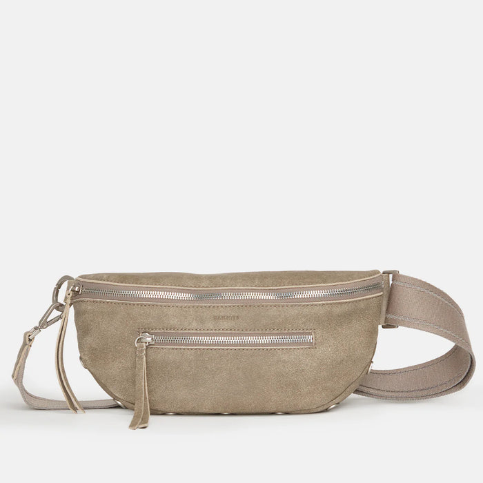 Hammitt Charles Leather Belt Bag in Pewter/Brushed Silver