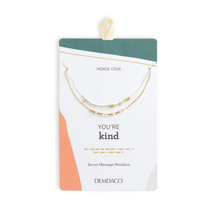 Morse Code Necklace - You're Kind By Demdaco
