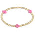 Extends Signature Cross 3mm Gold Bracelet - Bright Pink by enewton