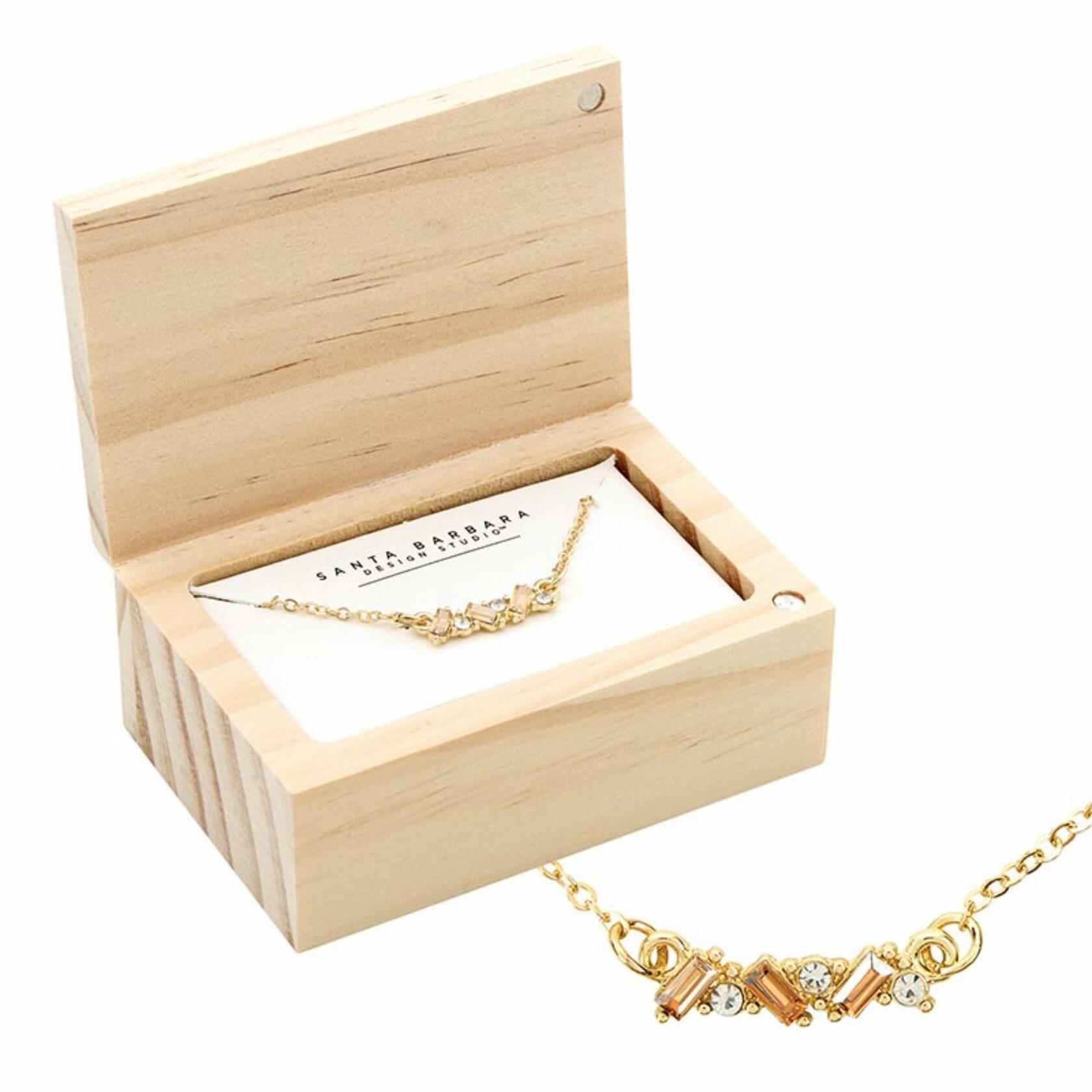 Thank You So Much Necklace with Wood Gift Box by Santa Barbara Design Studio