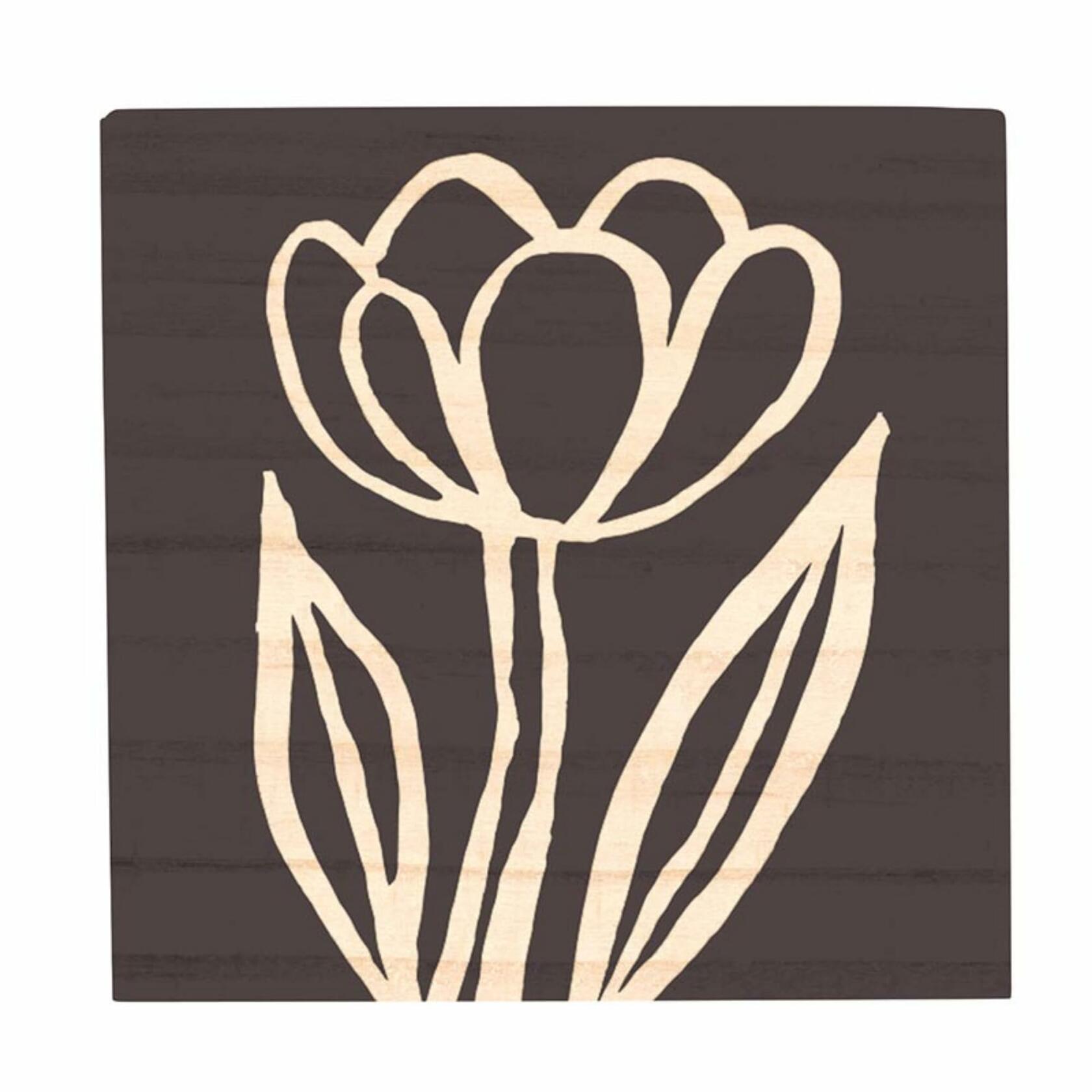 Black Flower Earring Set with Wood Gift Box by Santa Barbara Design Studio