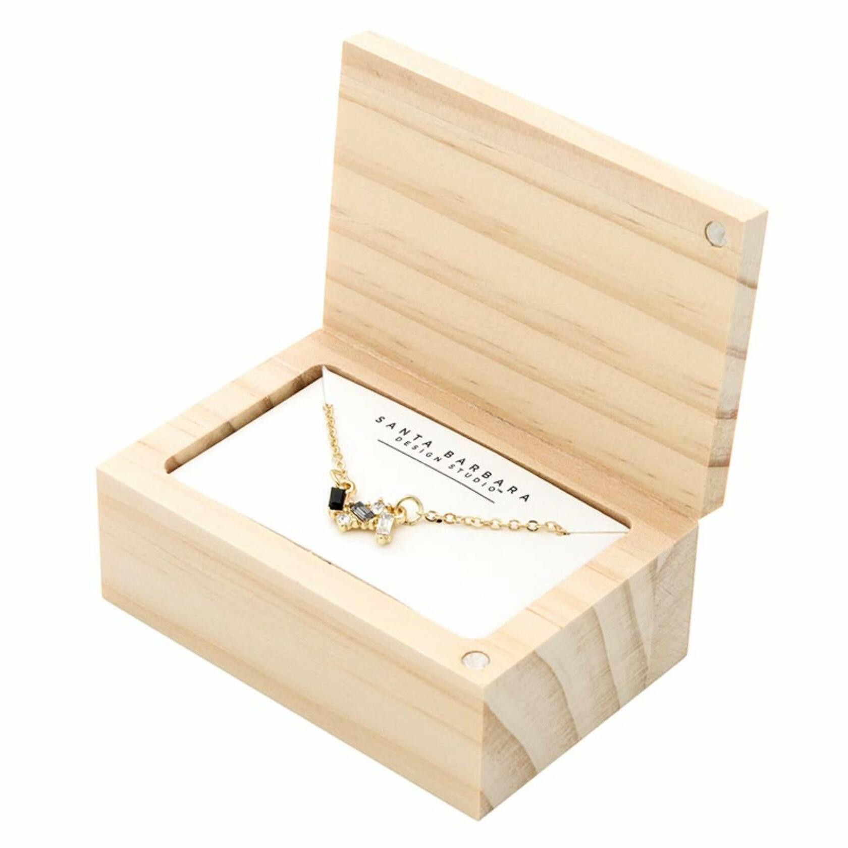 Flower Trio Necklace with Wood Gift Box by Santa Barbara Design Studio