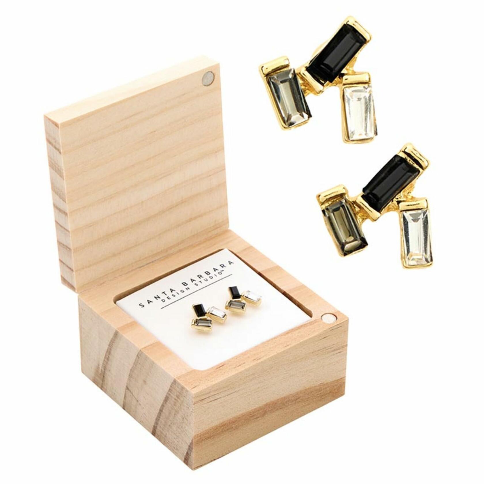 Ciao Bella Earring Set with Wood Gift Box by Santa Barbara Design Studio