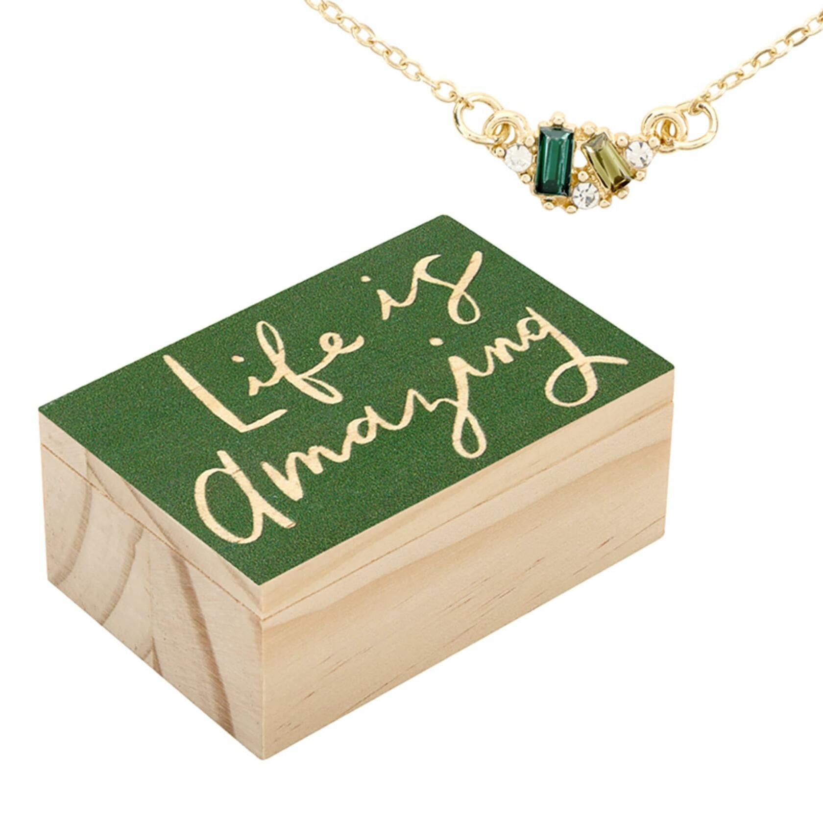 Life is Amazing Necklace with Wood Gift Box by Santa Barbara Design Studio