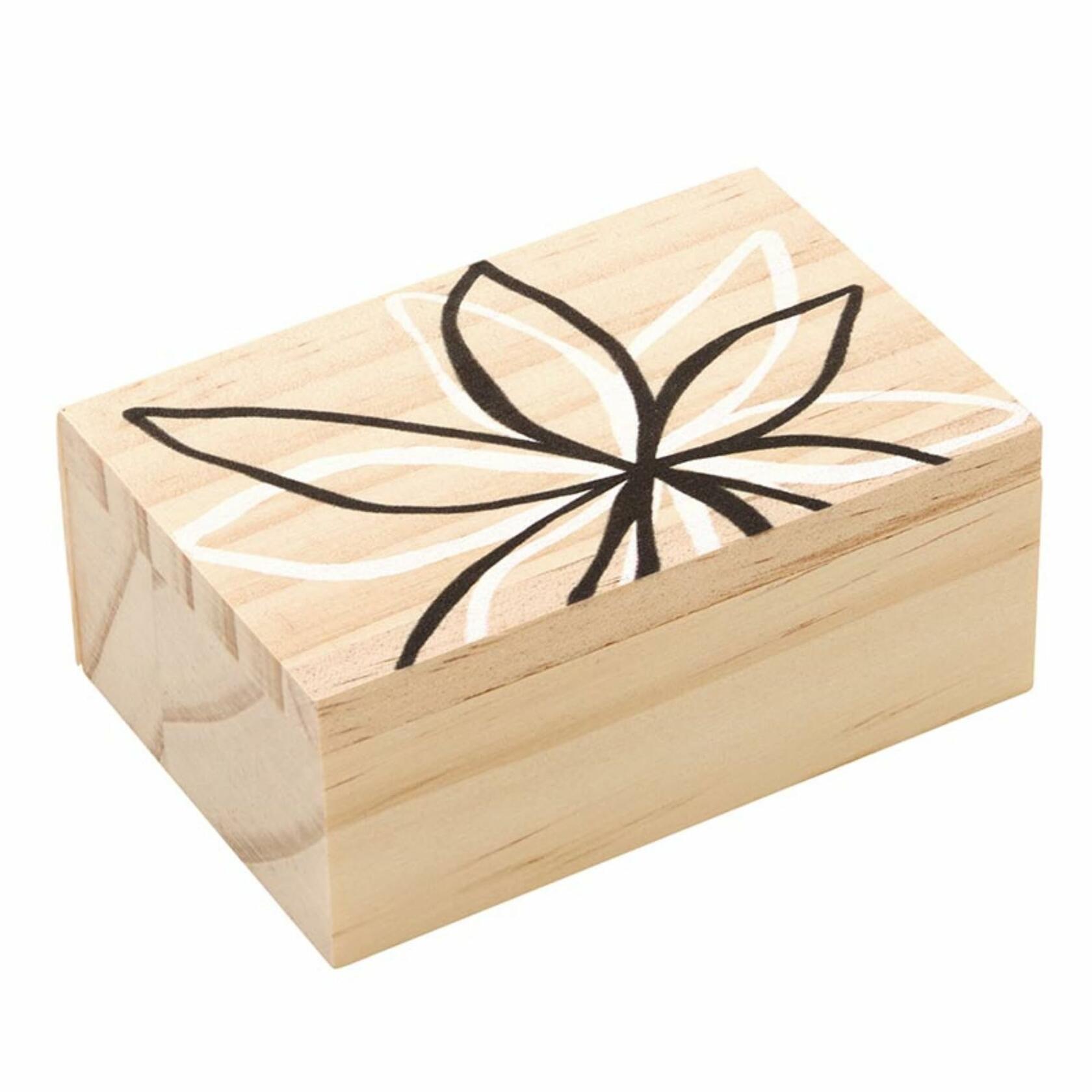 Black & White Flower Necklace with Wood Gift Box by Santa Barbara Design Studio