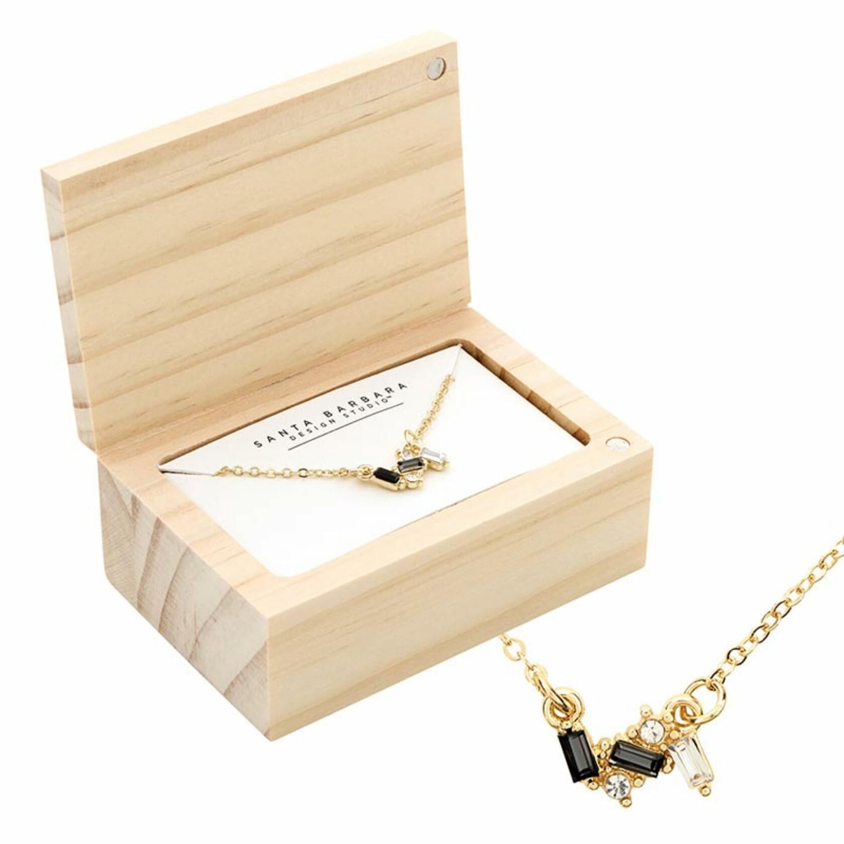 Flower Trio Necklace with Wood Gift Box by Santa Barbara Design Studio