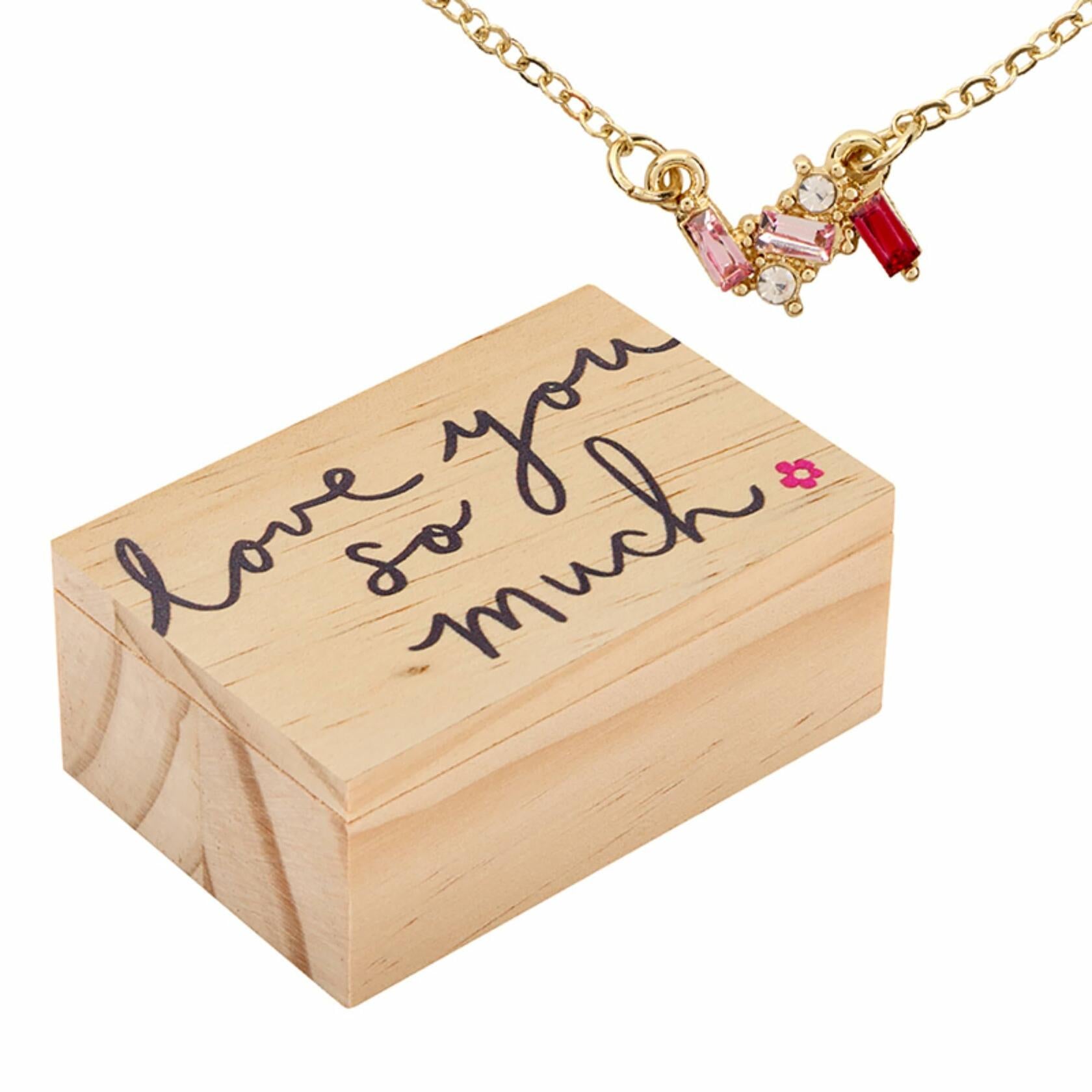Love You So Much Necklace with Wood Gift Box by Santa Barbara Design Studio