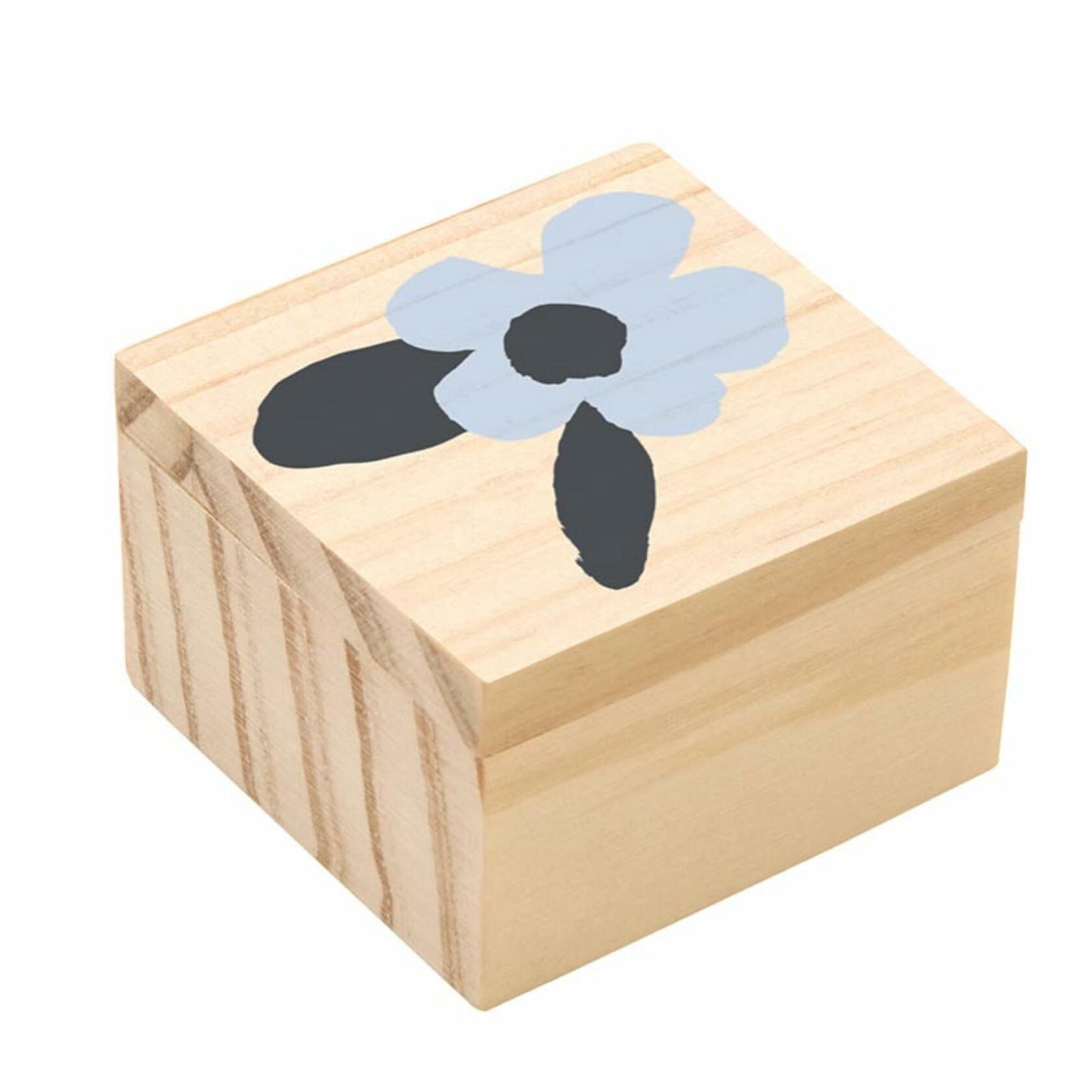 Blue Flower Earring Set with Wood Gift Box by Santa Barbara Design Studio