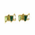Green Flower Earring Set with Wood Gift Box by Santa Barbara Design Studio