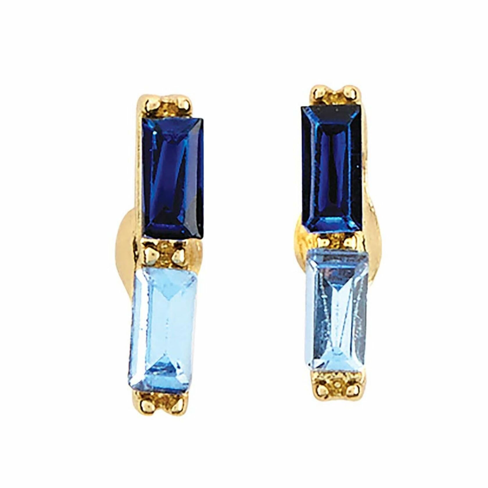 Blue Flower Earring Set with Wood Gift Box by Santa Barbara Design Studio