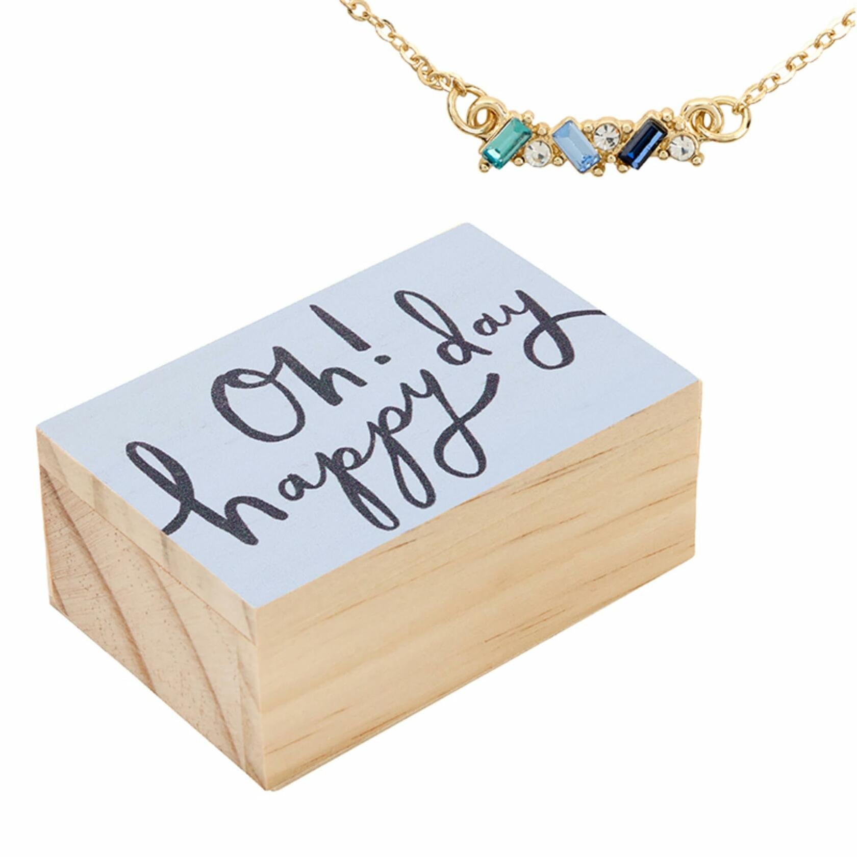 Oh Happy Day Necklace with Wood Gift Box by Santa Barbara Design Studio