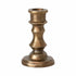 Small Antique Cast Aluminum Taper Holder, Antique Brass Finish