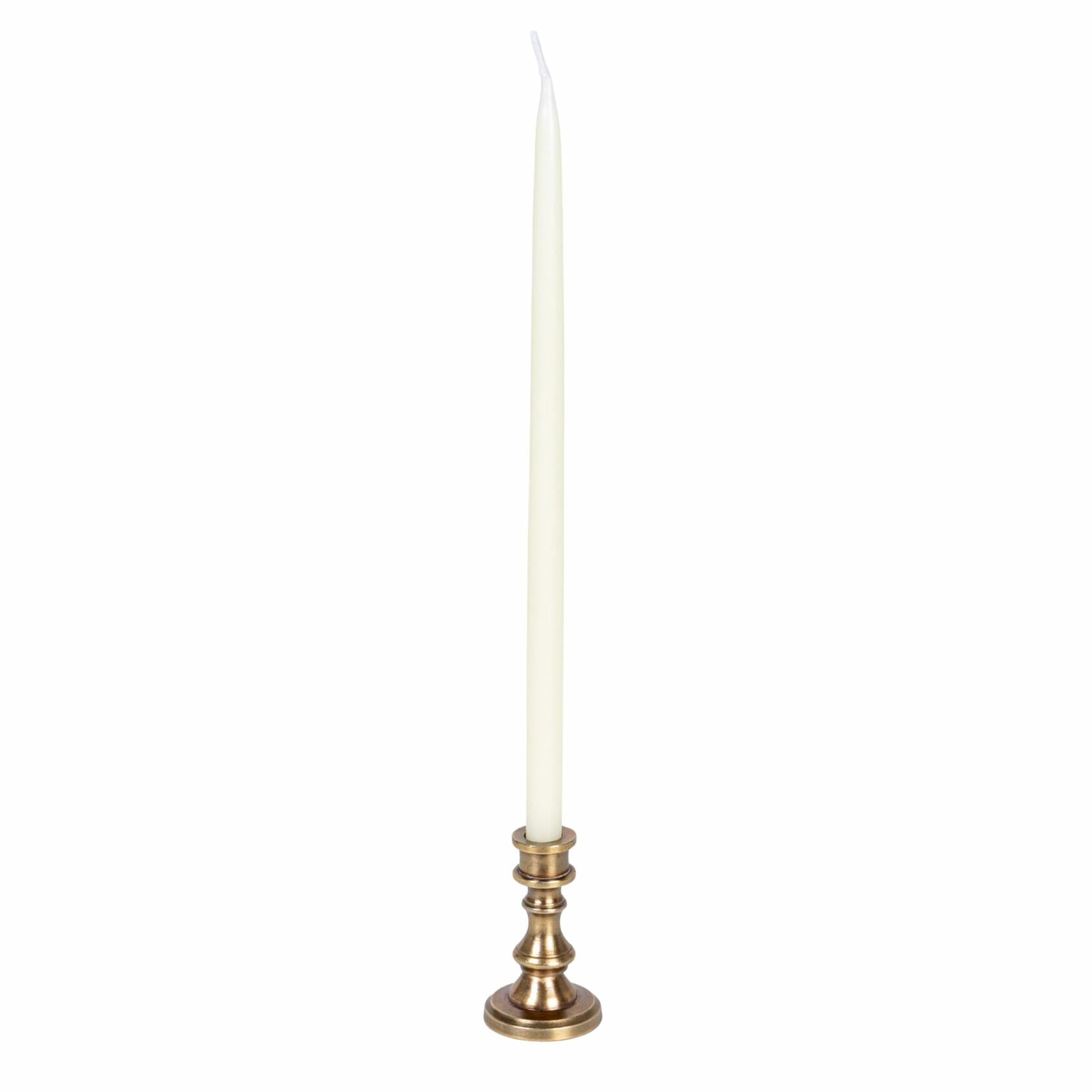 Small Antique Cast Aluminum Taper Holder, Antique Brass Finish