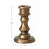 Small Antique Cast Aluminum Taper Holder, Antique Brass Finish