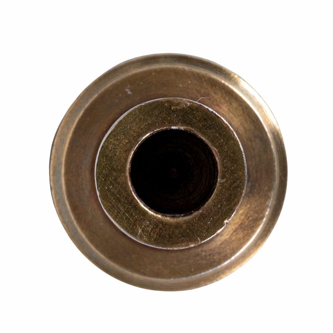 Small Antique Cast Aluminum Taper Holder, Antique Brass Finish