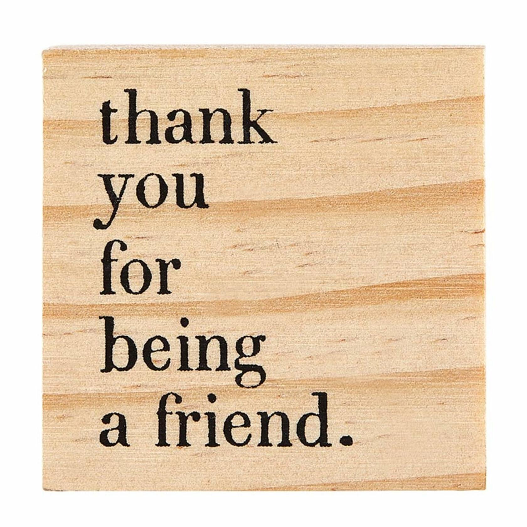 Thank You for Being A Friend Stud Earrings with Wood Gift Box by Santa Barbara Design Studio
