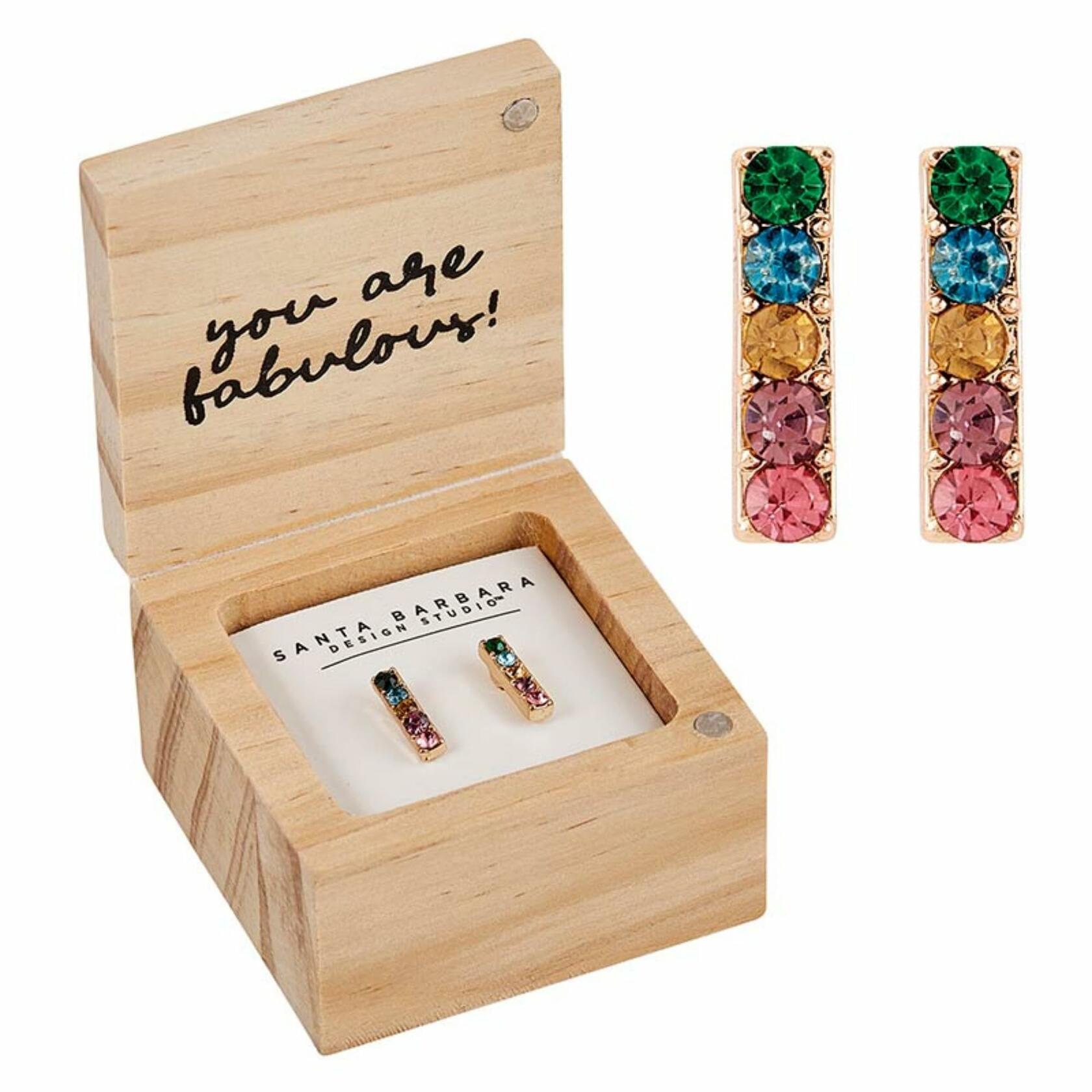 Hello Darling Dangle Earrings with Wood Gift Box by Santa Barbara Design Studio