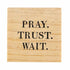Cross - Pray Trust Wait Stud Earrings with Wood Gift Box by Santa Barbara Design Studio