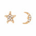 Moon & Star Dangle Earrings with Wood Gift Box by Santa Barbara Design Studio