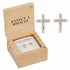 Cross - Pray Trust Wait Stud Earrings with Wood Gift Box by Santa Barbara Design Studio