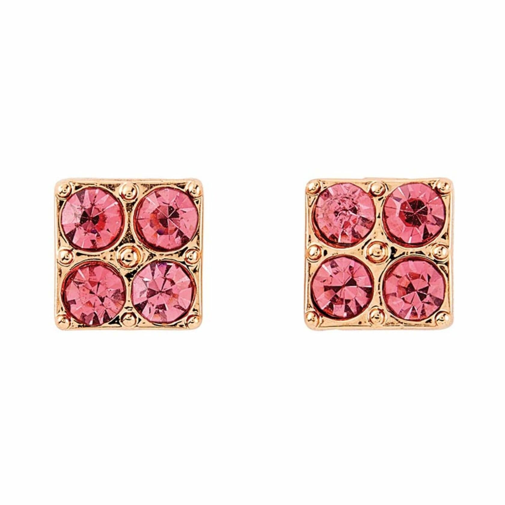 Pink Love Stud Earrings with Wood Gift Box by Santa Barbara Design Studio