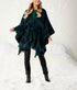 Brinley Belted Poncho, Green By Mud Pie