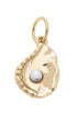 Pearl Oyster Charm in Shiny Gold
