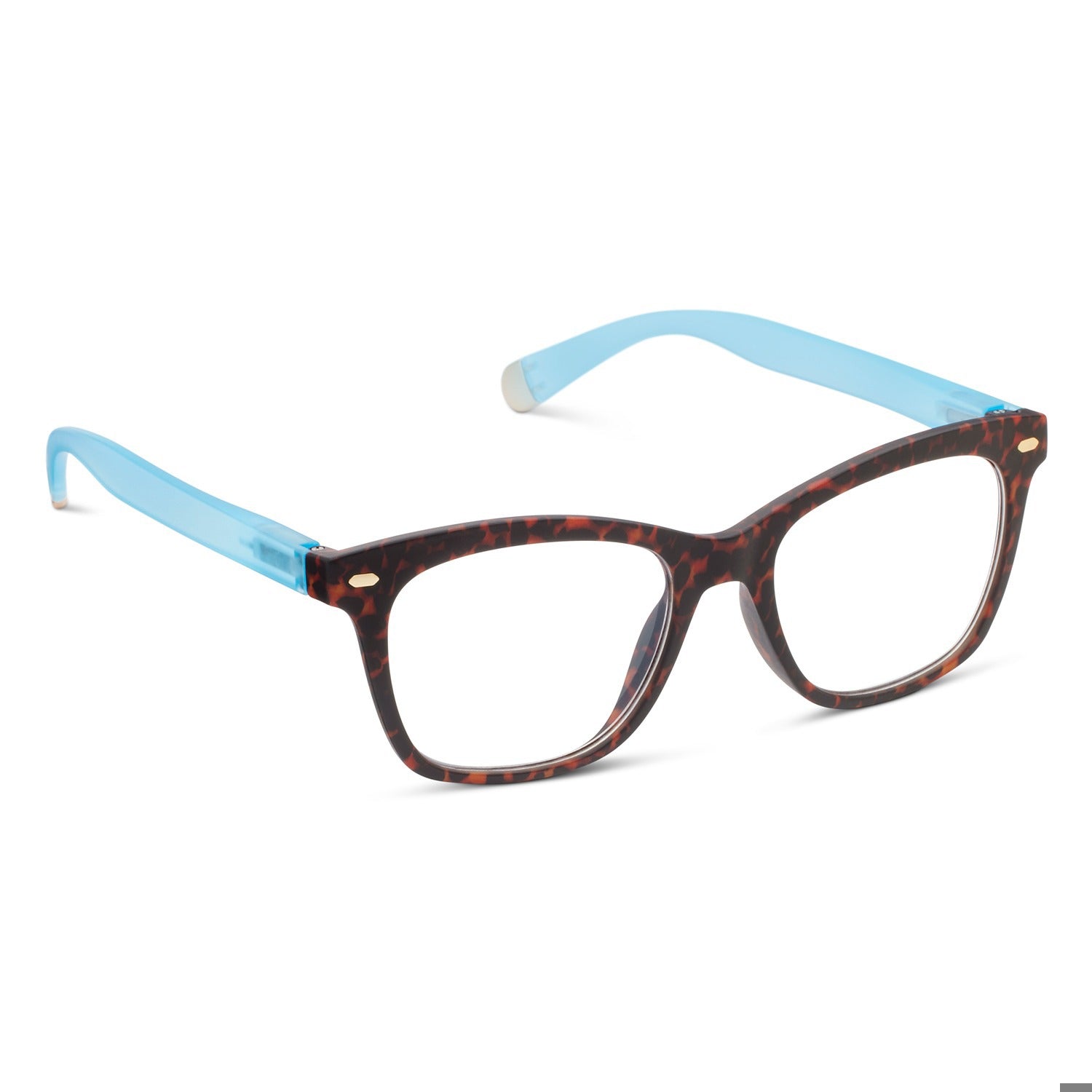 Sinclair Leopard Tortoise/Blue reading glasses by Peepers
