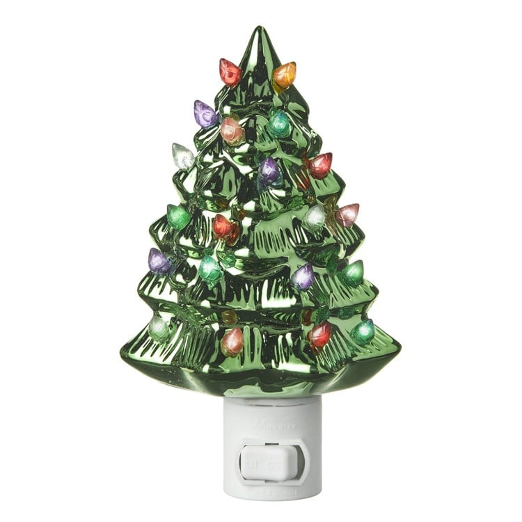 5.75" Vintage Metallic Tree Night Light