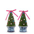 6" Bottle Brush Trees in Chinoiserie Pot Ornament
