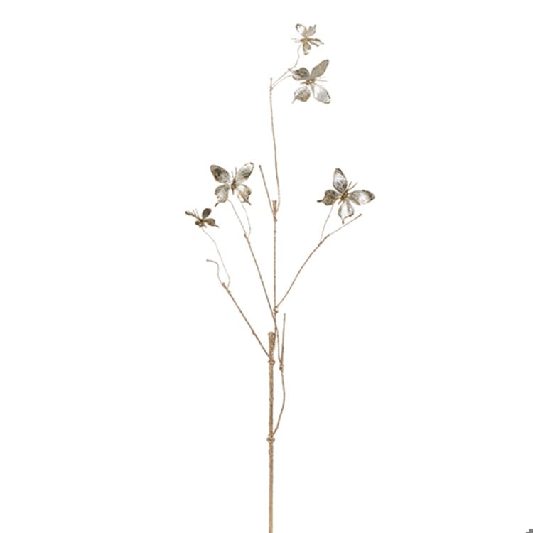 38" Champagne Butterfly Branch
