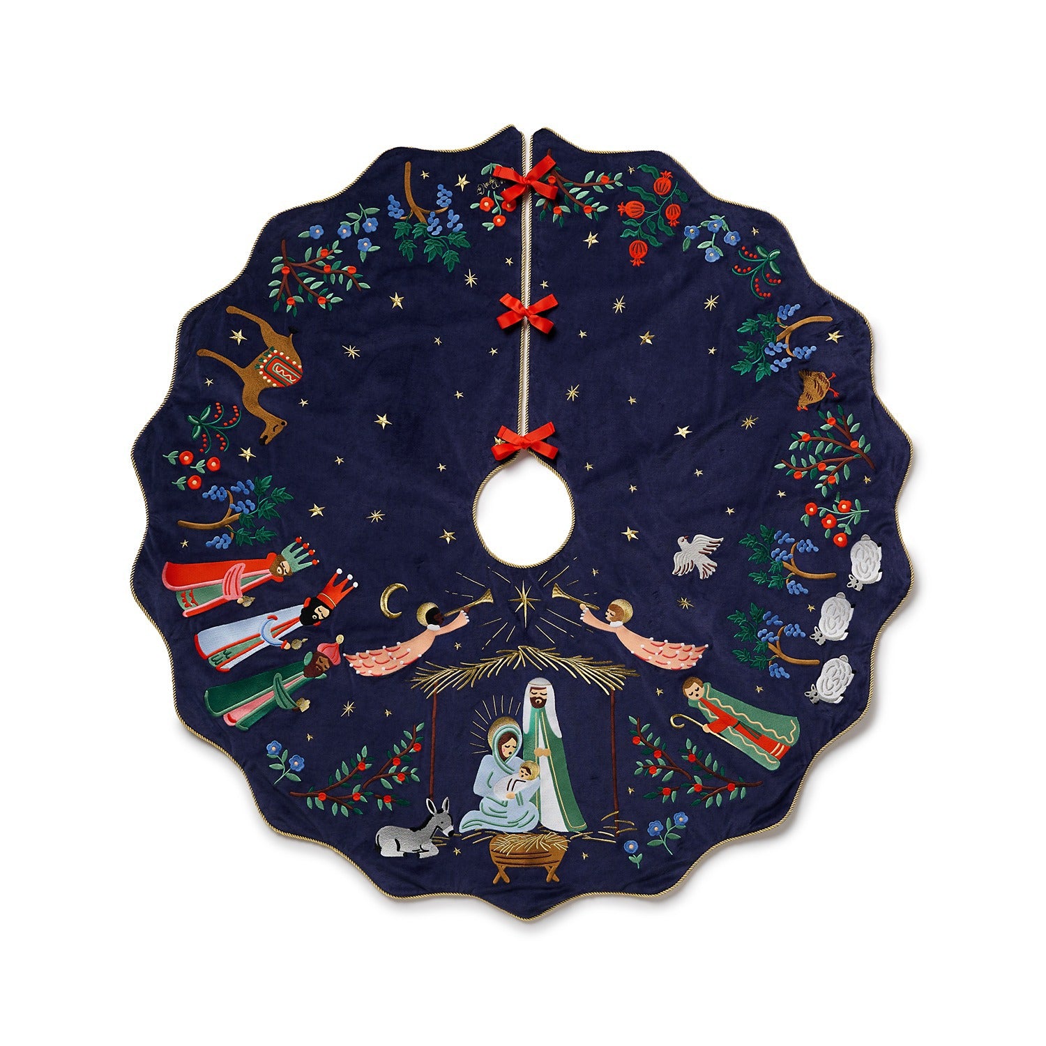 Nativity Embroidered Tree Skirt