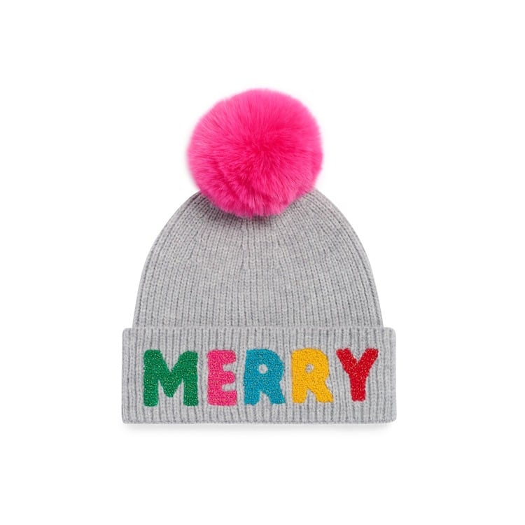 "MERRY" BEANIE,GREY