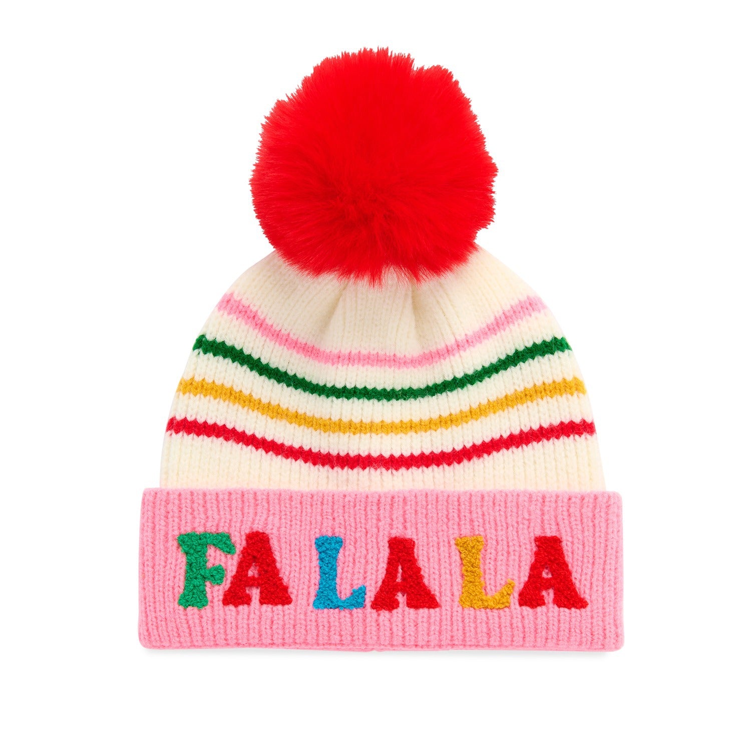 FA LA LA STRIPED BEANIE,PINK