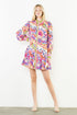 Kimberly Long Sleeve Pattern Button Up Dress
