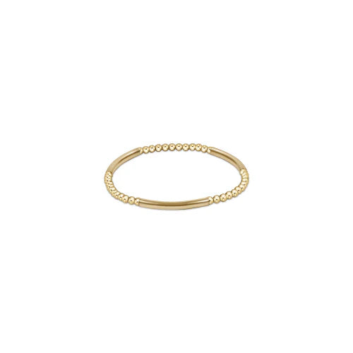 classic gold 3mm bead bracelet - bliss bar gold by enewton