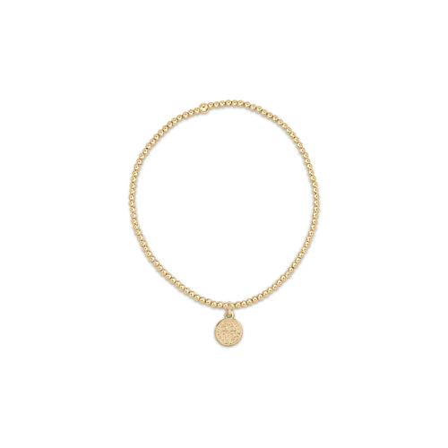 classic gold 2mm bead bracelet - blessed small gold disc by enewton