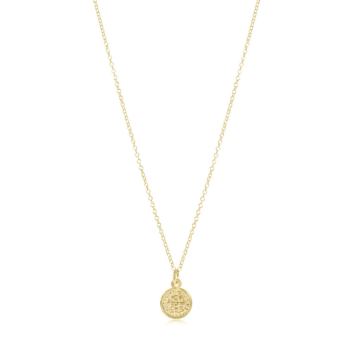 16" Necklace Gold-Blessing Small Gold Disc by enewton